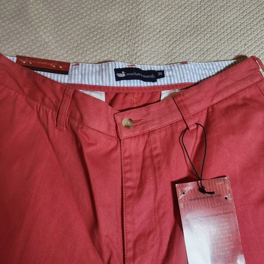 Southern Marsh The Regatta Flat Front Shorts Mens Size 30 NWT Reddish/Pink